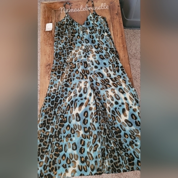 NWOT Raga Anthropologie  Wide Leg Jumpsuit Leopard Cheetah Print - Picture 3 of 10